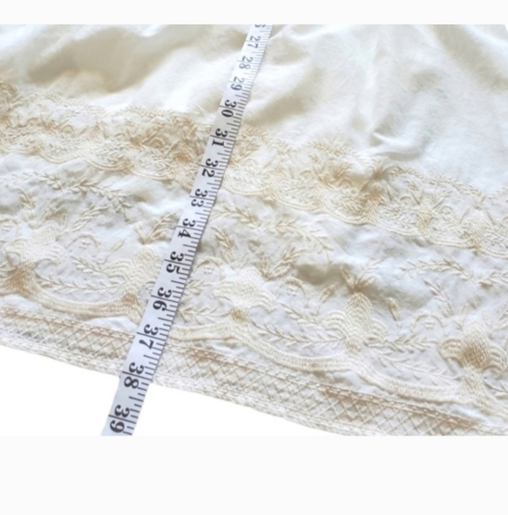 Sundance Cream Nicolette Sweet Cotton Dress V Neck Embroidery Short Sleeve - Picture 6 of 8